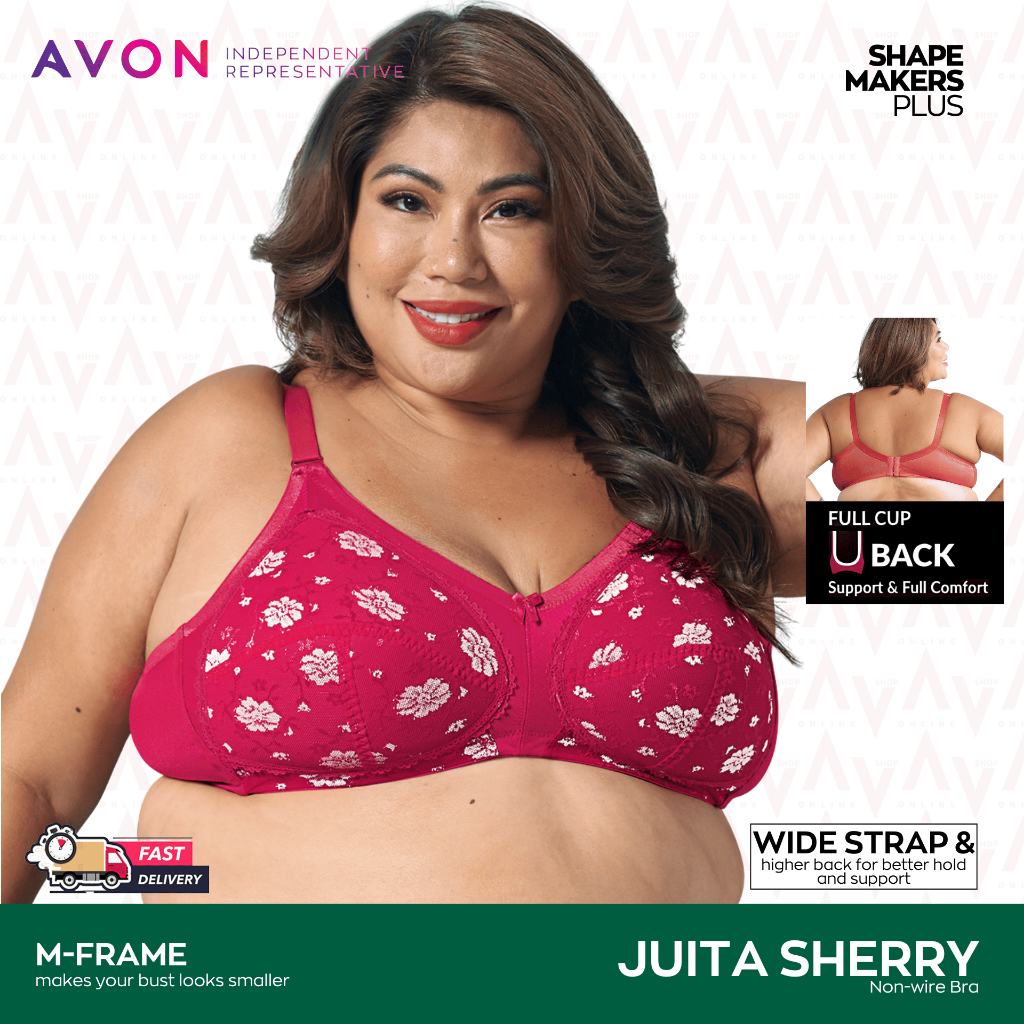 Avon Juita Sherry Red Non-Wire Shapemakers Plus Size Bra | Shopee ...