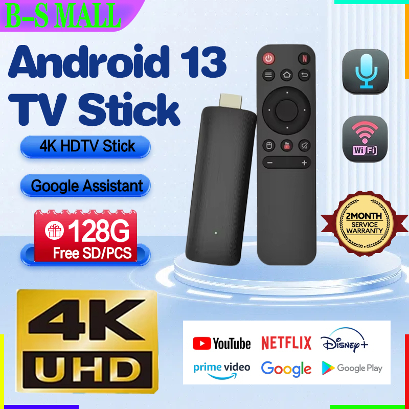 4K HD TV Stick Android 13.0 HDMI 4+64GB Wifi Smart Media Player Mini TV ...