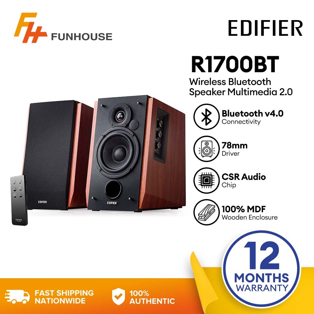 Funhouse Edifier R1700BT Wireless Bluetooth Speaker Multimedia Wooden  Desktop Audio HIFI Speaker