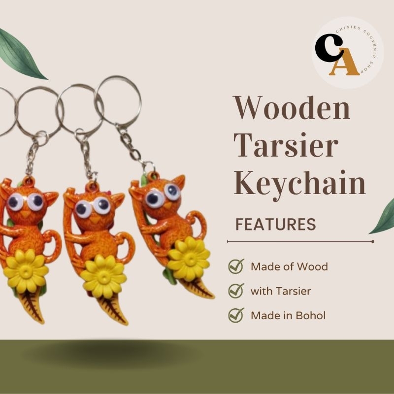 Wooden Tarsier Keychain Bohol Souvenirs | Shopee Philippines