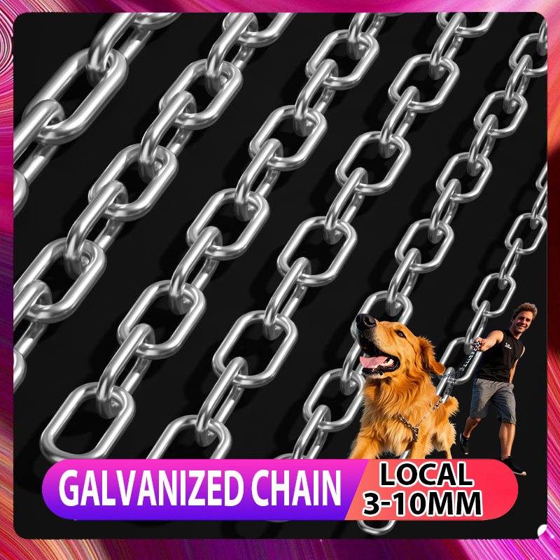 1M Galvanized Iron Chain Kadena Anti-theft Thicker 10MM Dog Chain Lock ...