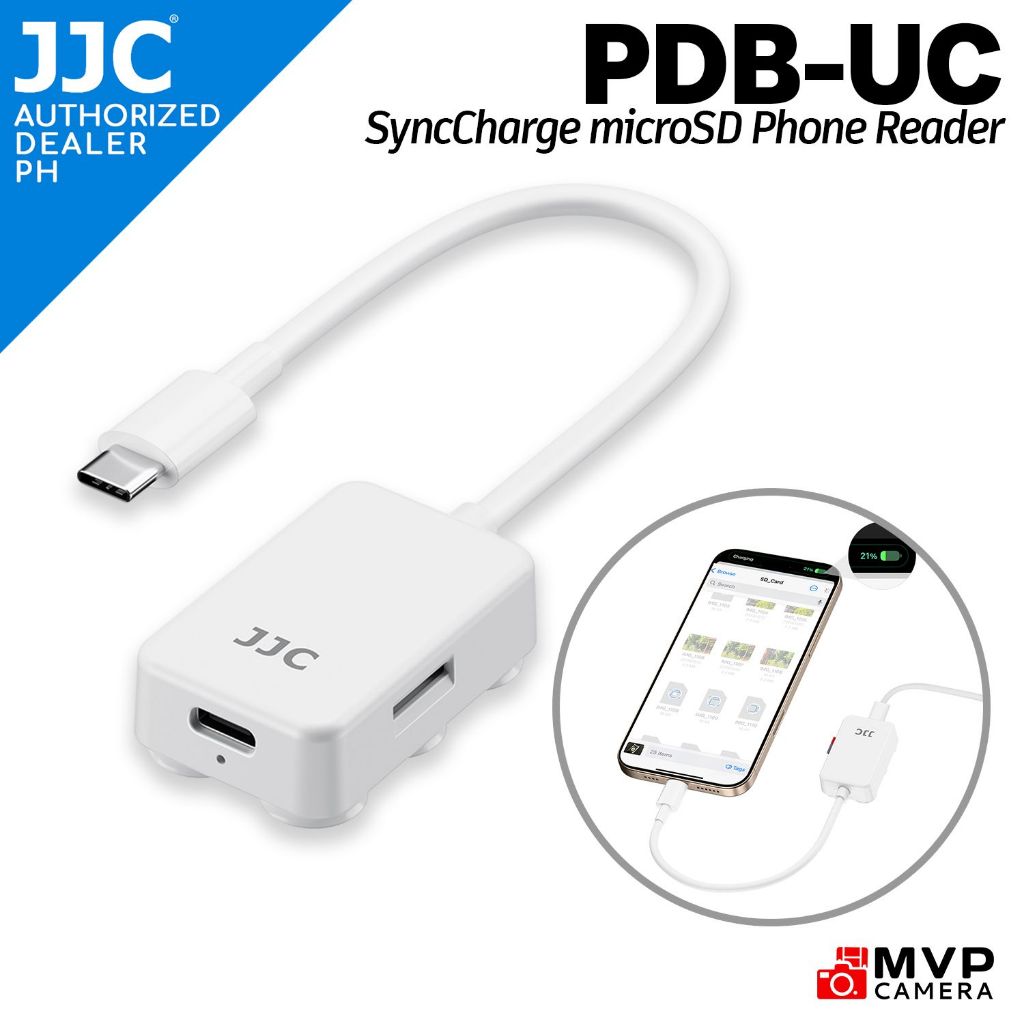 JJC PDB-UC Sync Charge microSD MSD Phone Card Reader supports 1TB Plug ...
