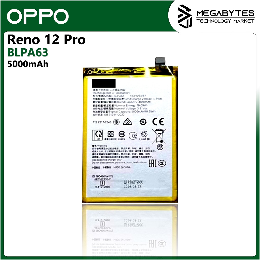Megabytes Battery for Oppo Reno 12 Pro | CPH2629 BLPA63 | Shopee ...