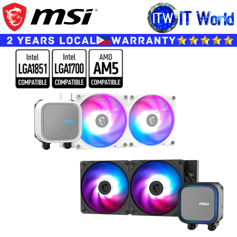 MSI CPU Cooler Fan MAG Coreliquid A13 240 Rifle Bearing (Black | White ...