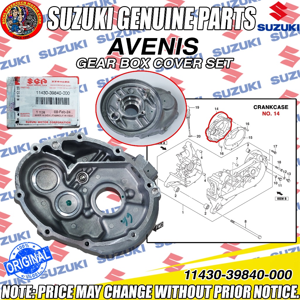 AVENIS GEAR BOX COVER SET (SGP) (GENUINE: 11430-39840-000) | Shopee ...