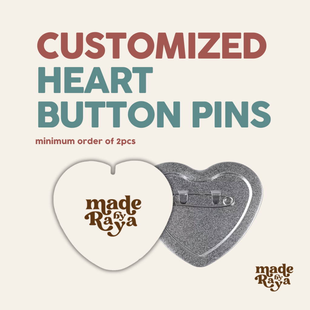 Customized Heart Shape Button Pins (2.25