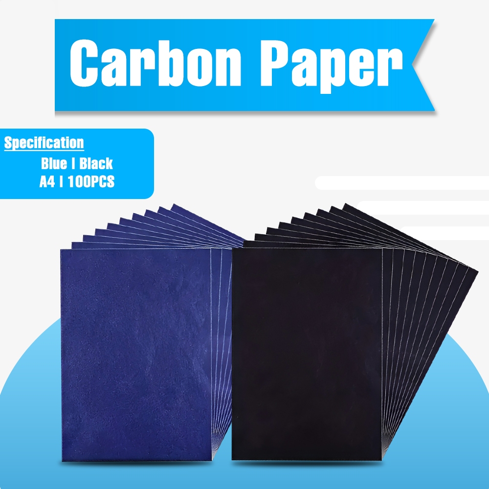 100 Sheets Multi Purpose Tracing Paper Black & Blue Carbon Paper A4 ...