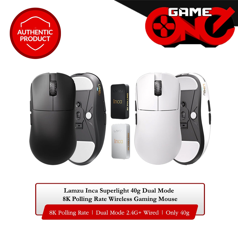 Lamzu INCA Superlight 40g Dual Mode 8K Polling Rate Wireless Gaming ...