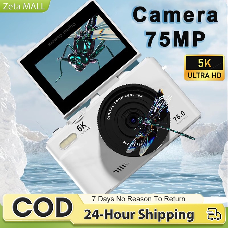 Expose Digital Camera 5K 75MP Flip screen 180° Zoom Portable Camera HD ...