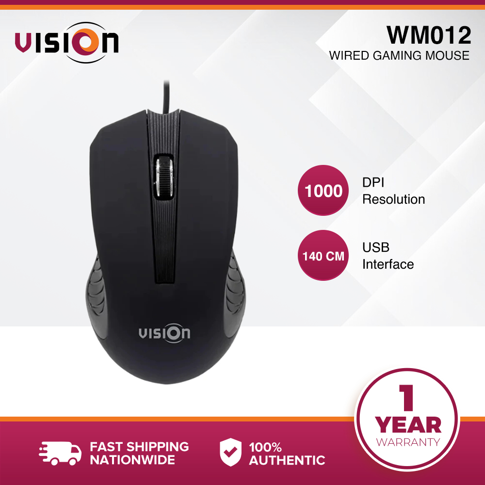 VISION WM012 3D Wired Mouse 140 cm USB Interface 1,000 DPI Resolution ...