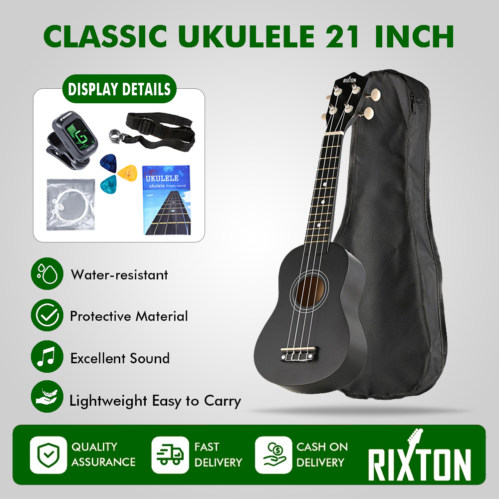Rixton 21 Inch Ukulele Guitar Portable Musical Wooden Instrument Guitar ...