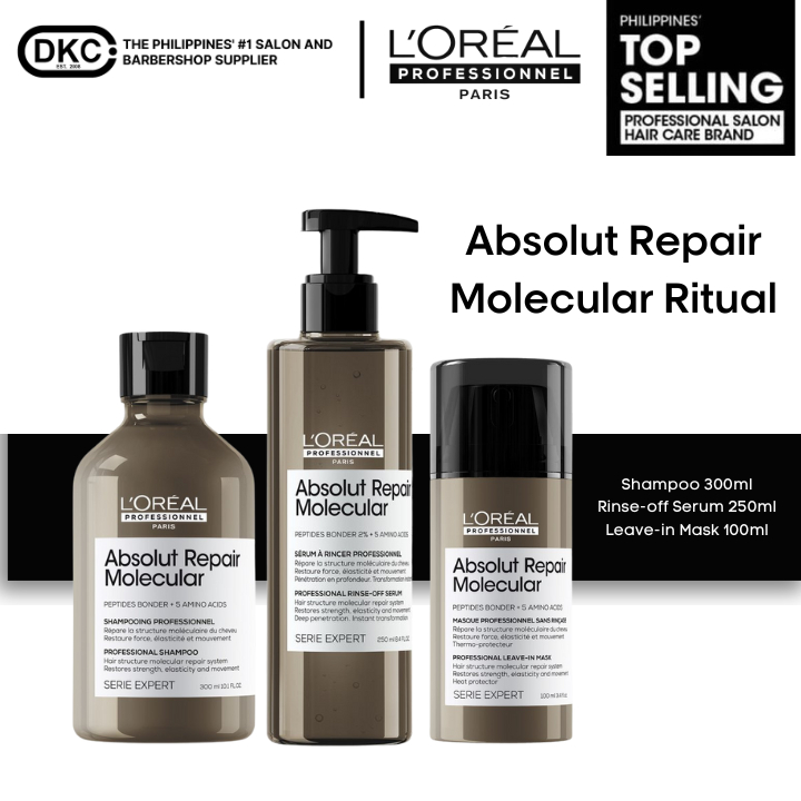LOreal Professionnel Absolut Repair Molecular Shampoo, Rinse Off Serum ...