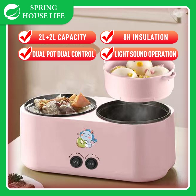 Dual Rice Cooker 4.0L Non-stick Multifunctional Electric Cooker 8H Keep ...