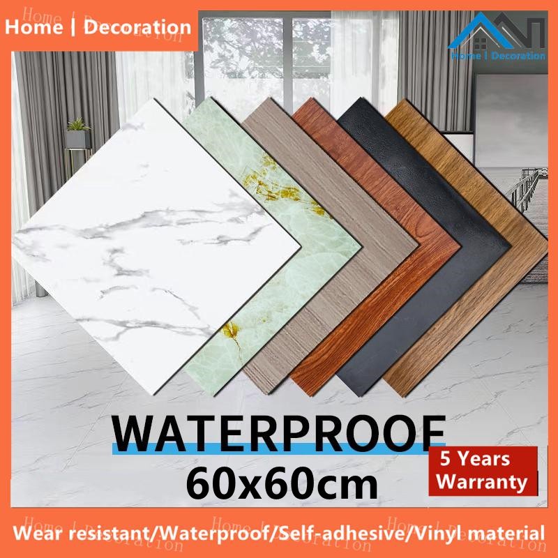 3D Marble Vinyl Tile Floor 60x60cm Self Adhesiv Waterproof Floor ...