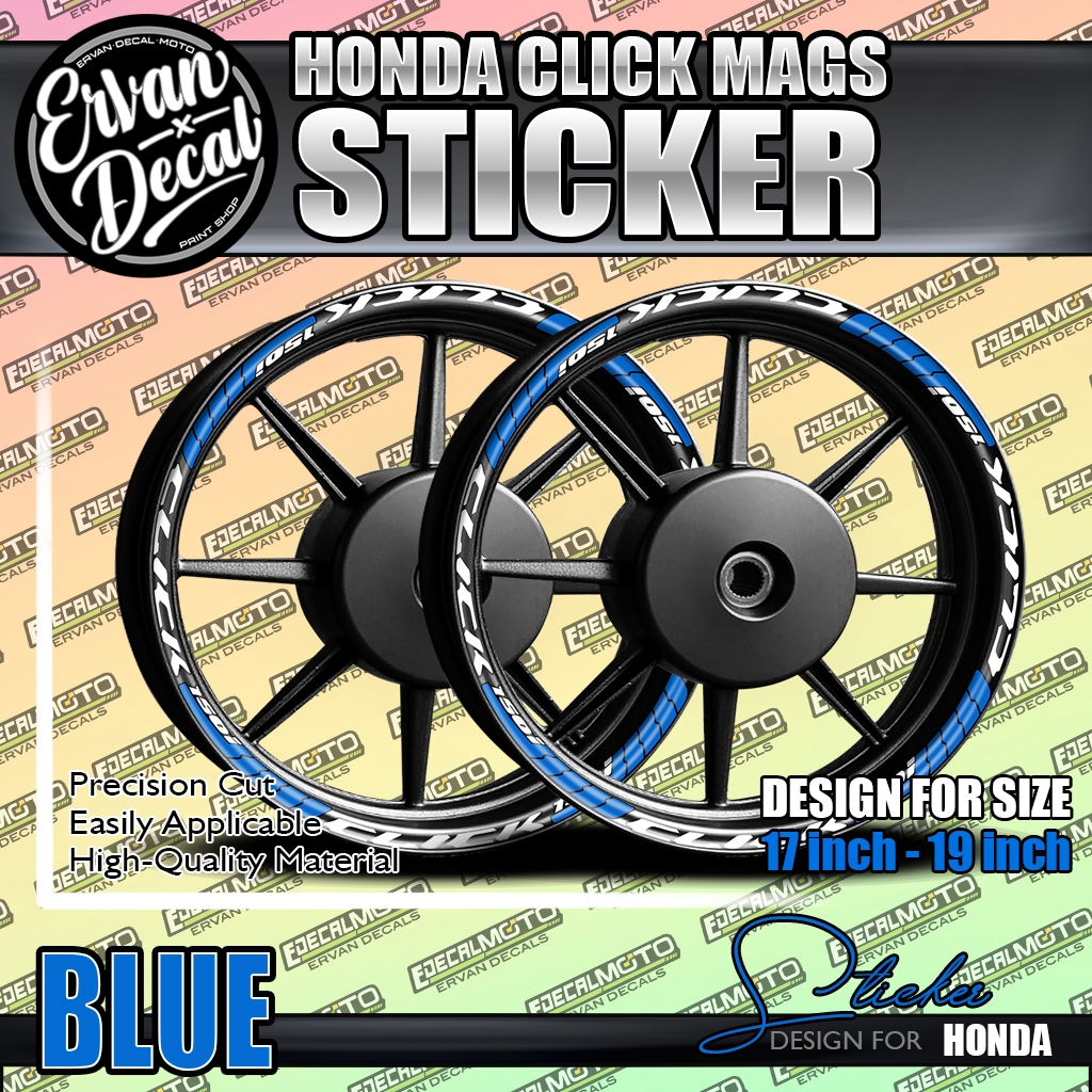 HONDA CLICK RIM MAGS STICKER VINYL DECALS EDECALMOTO | Shopee Philippines
