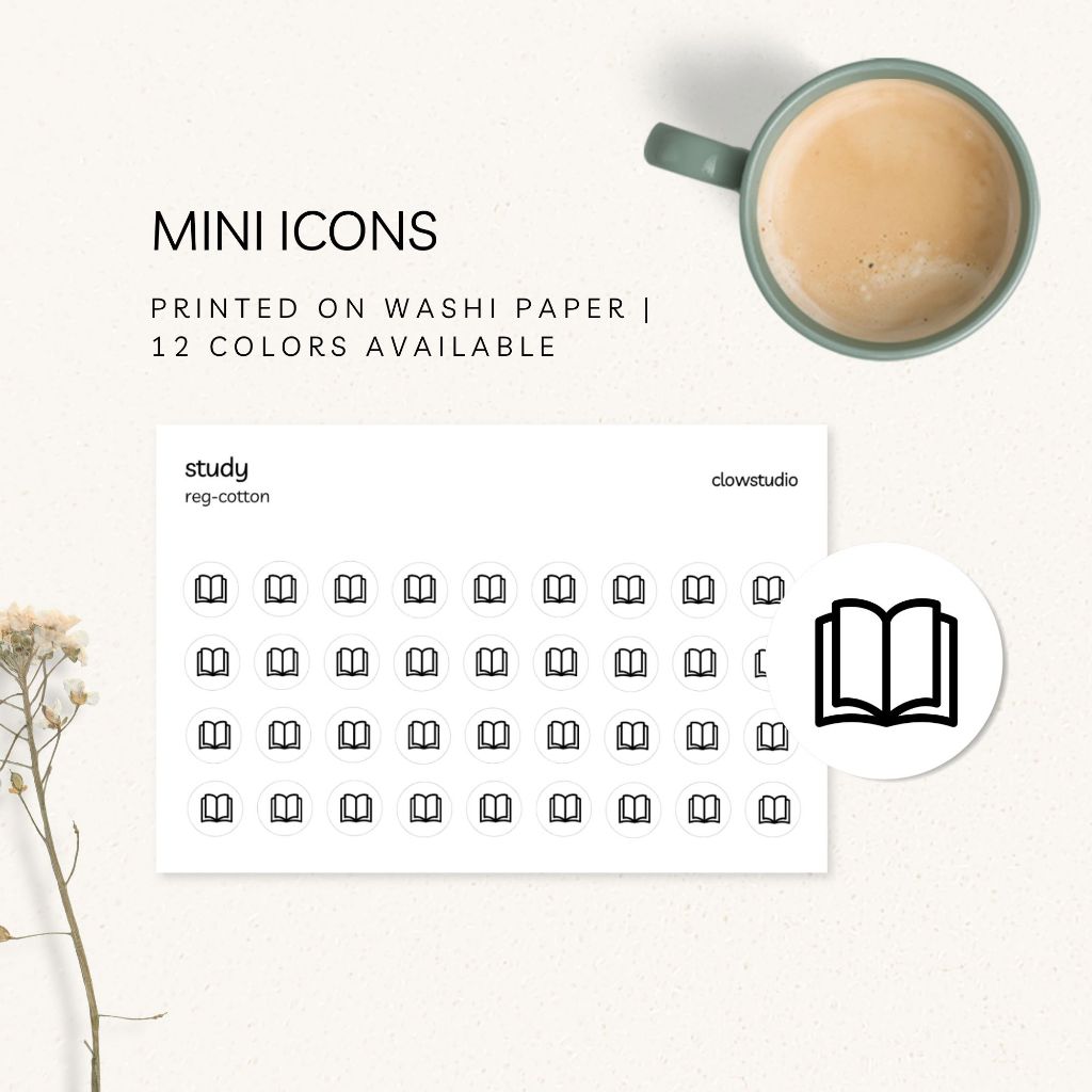 STUDY - Mini Planner Icons | Planner & School Journal Stickers ...