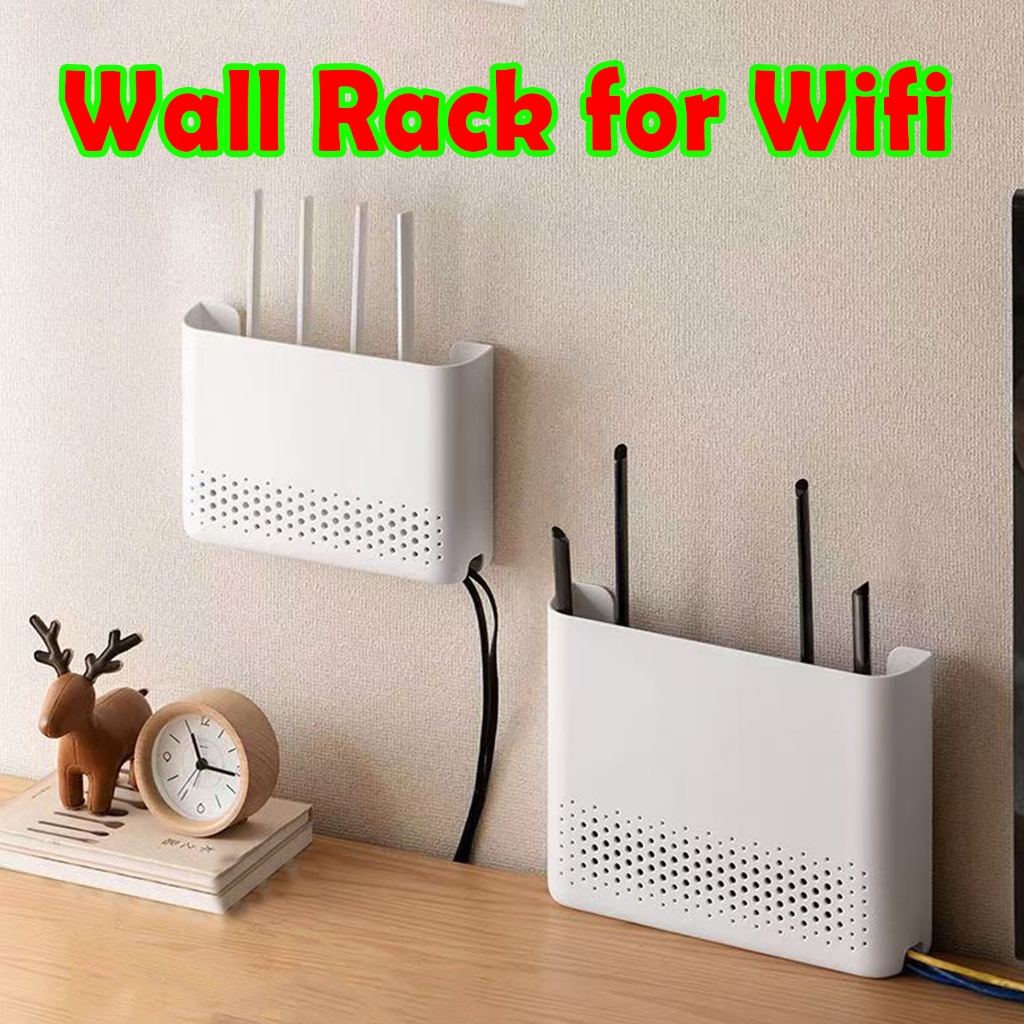 Punch-free Wall-mounted Wireless Router Storage Box Living Room Wall ...