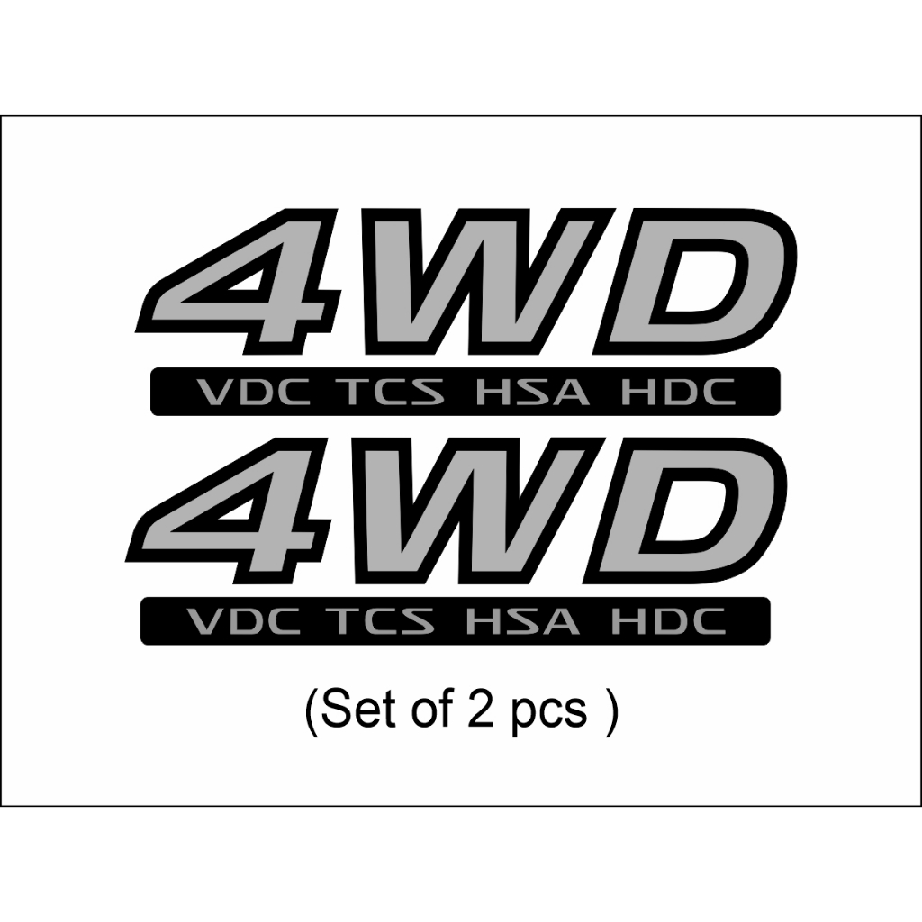 2 pcs. 4WD vdc tcs hsa hdc Nissan Navara Sticker Decals Quality Cut-out ...