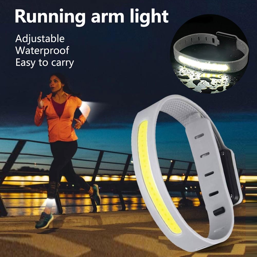COB LED Armband Light Sport Night Running Warning Arm Leg Wristband ...