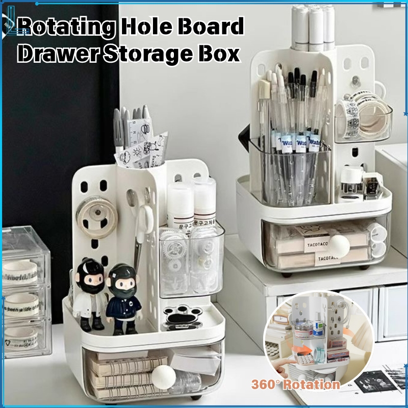 Multi Functional Rotating Hole Board Drawer Storage Box Organizer Space ...
