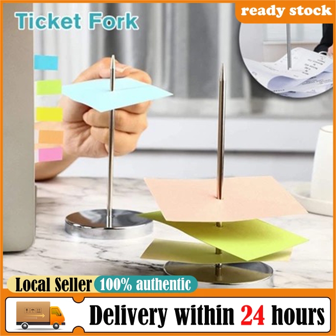 Restaurant Receipt Holder Metal Straight Rod Ticket Fork Silver Color ...