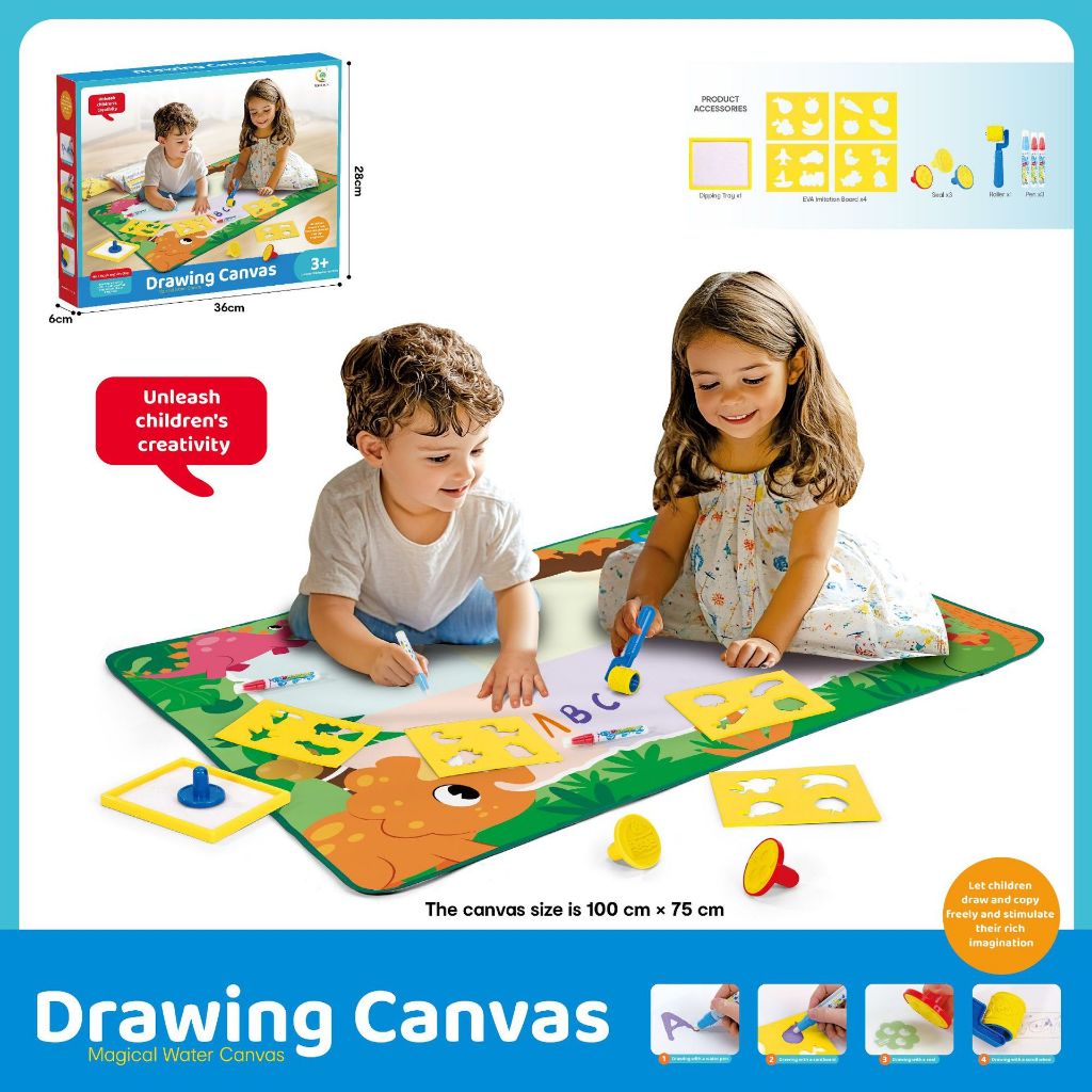 Timi Doodle Mat Magic Water Drawing Canvas Colouring Mat Painting ...
