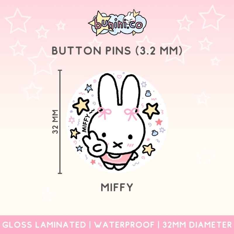 Miffy Button Pin Glossy | by bunini.co | Shopee Philippines