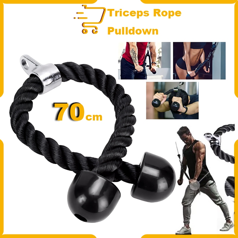 Triceps rope 70cm heavy duty—nylon with steel core, para sa intense ...