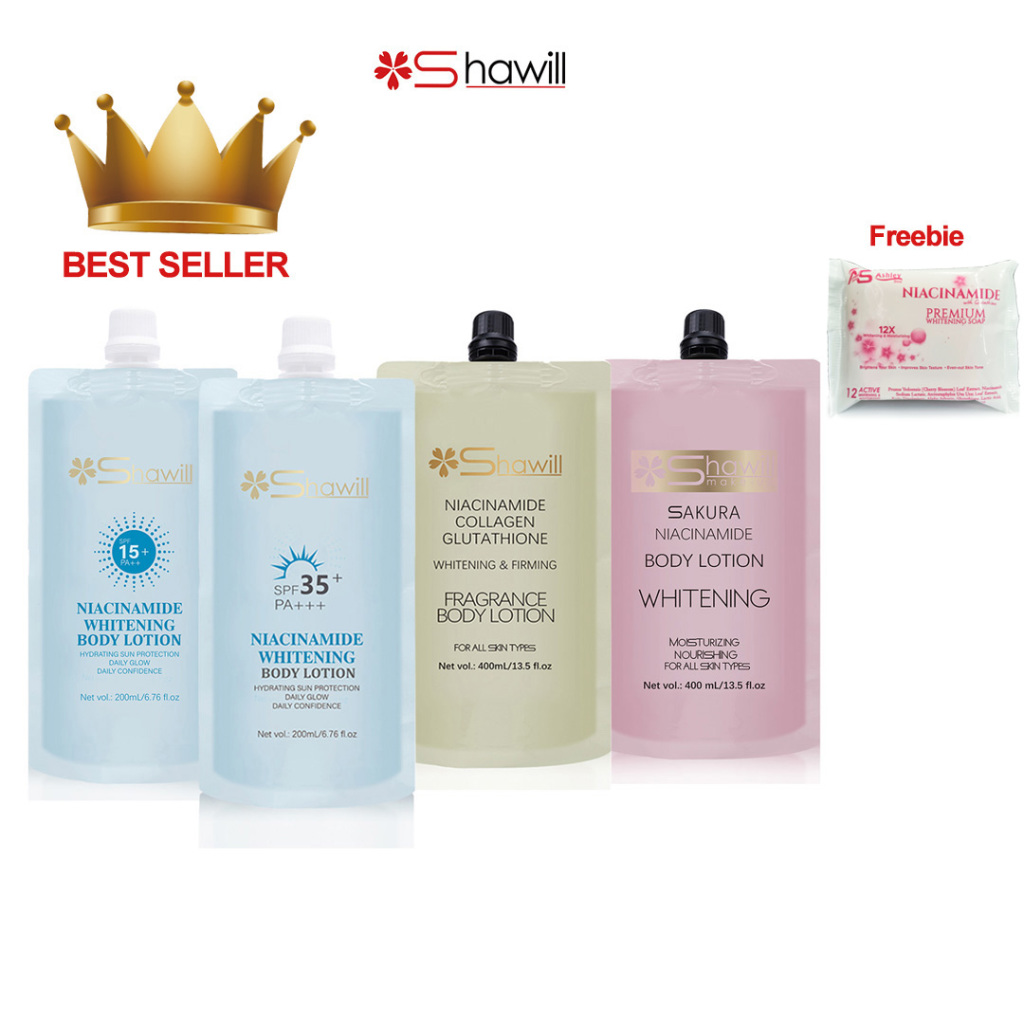 Shawill Sakura Whitening Body Lotion Collagen Glutathione Niacinamide ...