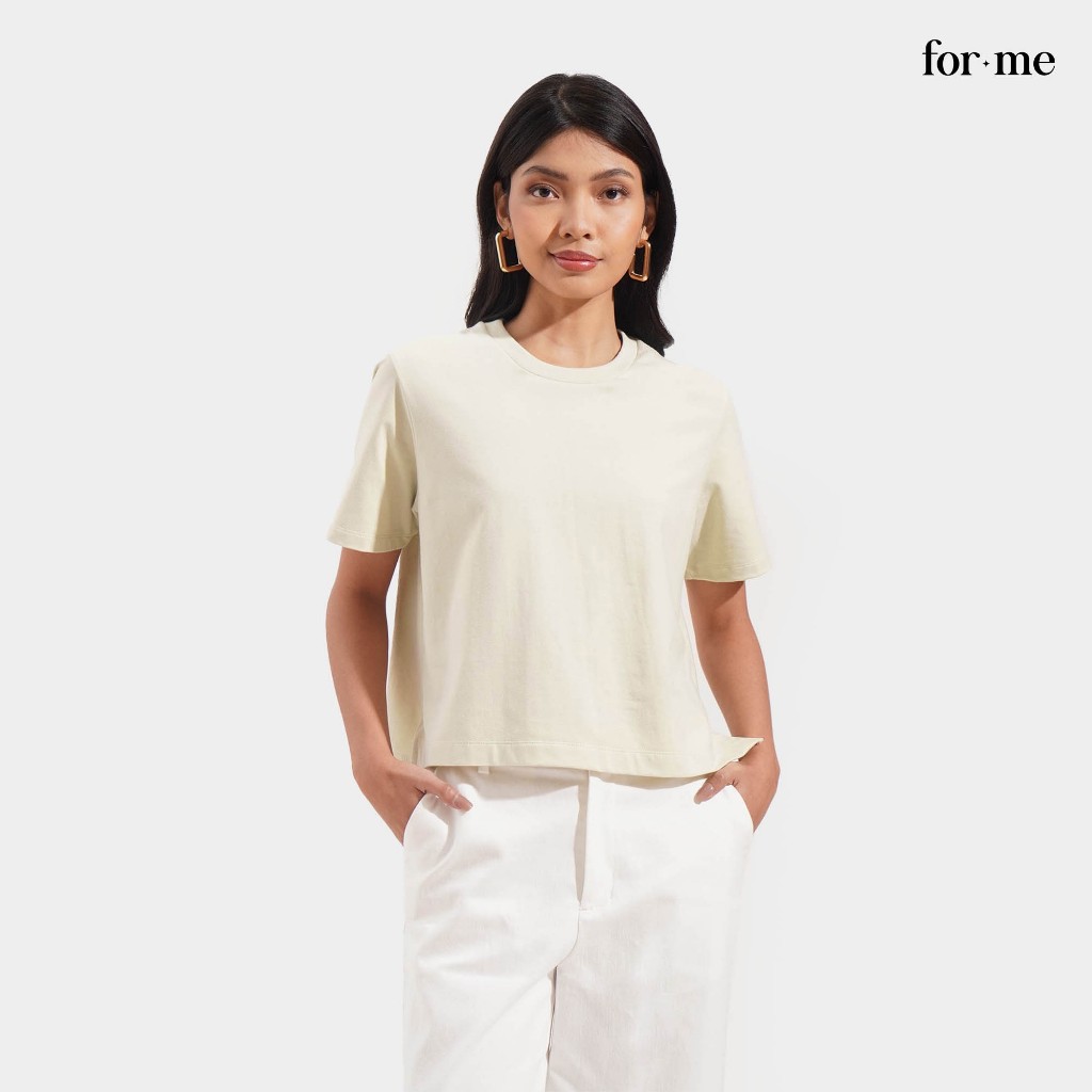 ForMe High-Low Hem Tee T-Shirt For Women (Green Tea) | Shopee Philippines