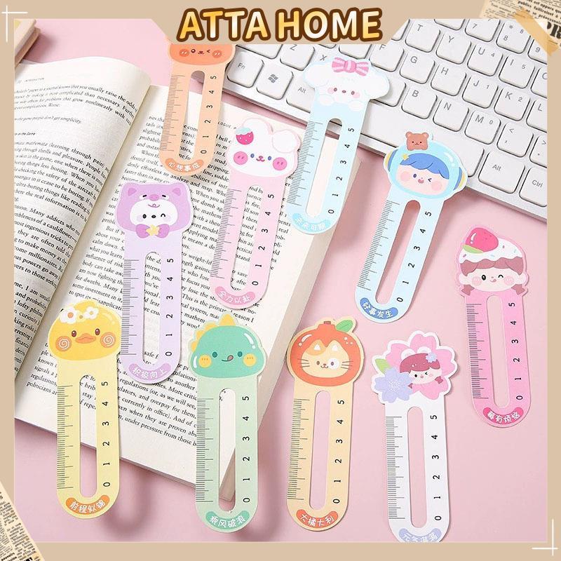 10PCS Cartoon Ruler Bookmark Creative Student Bookmark Office Supplies ...