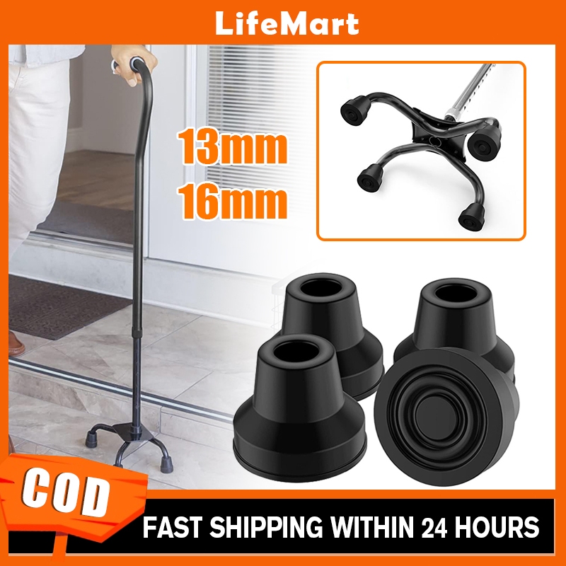 4Pcs Durable Cane Rubber Foot Anti-Skid Walking Stick Tip Replacement ...