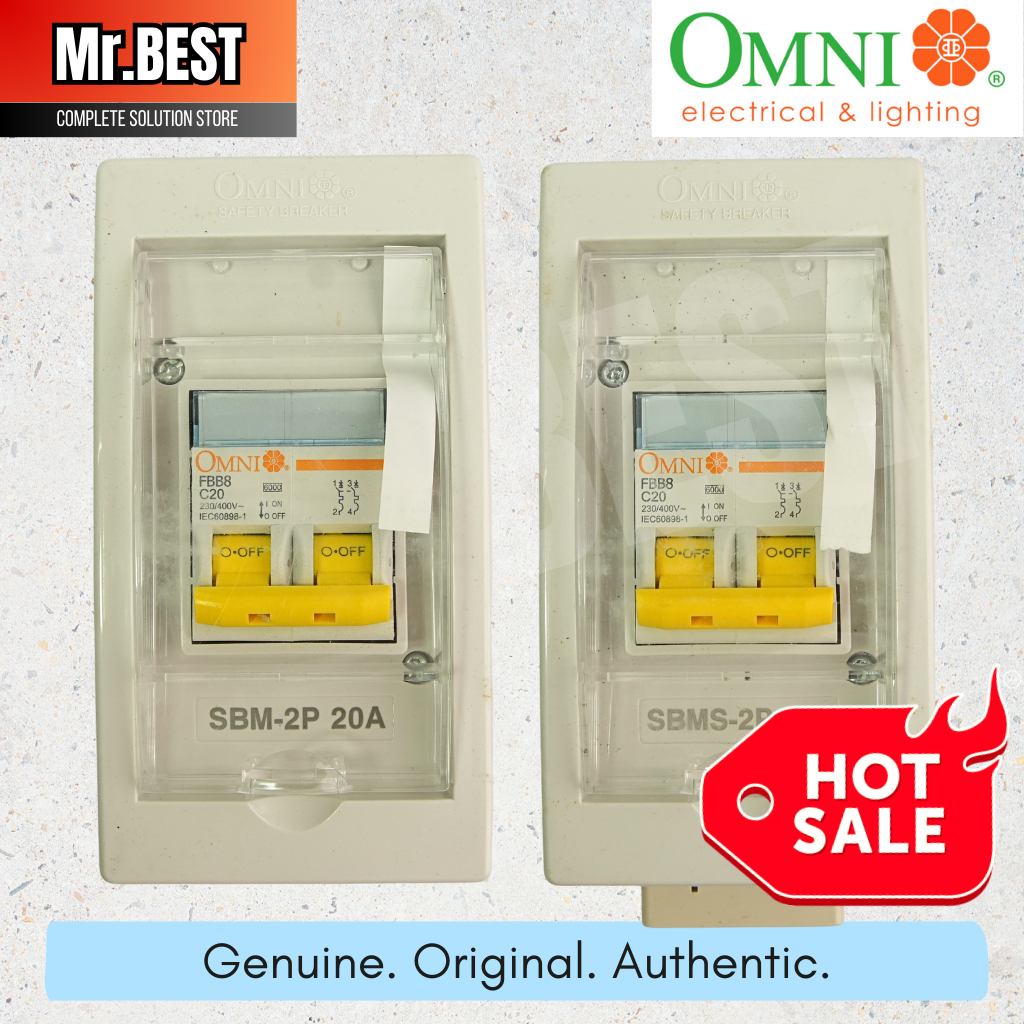 OMNI SBMS-2P-20A Mini Safety Breaker With Universal Socket & SBM-2P-20A ...