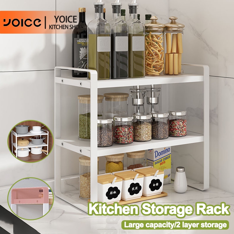 YOICE Spice Rack Kitchen Condiments Organizers Rack Double LayerStorage ...