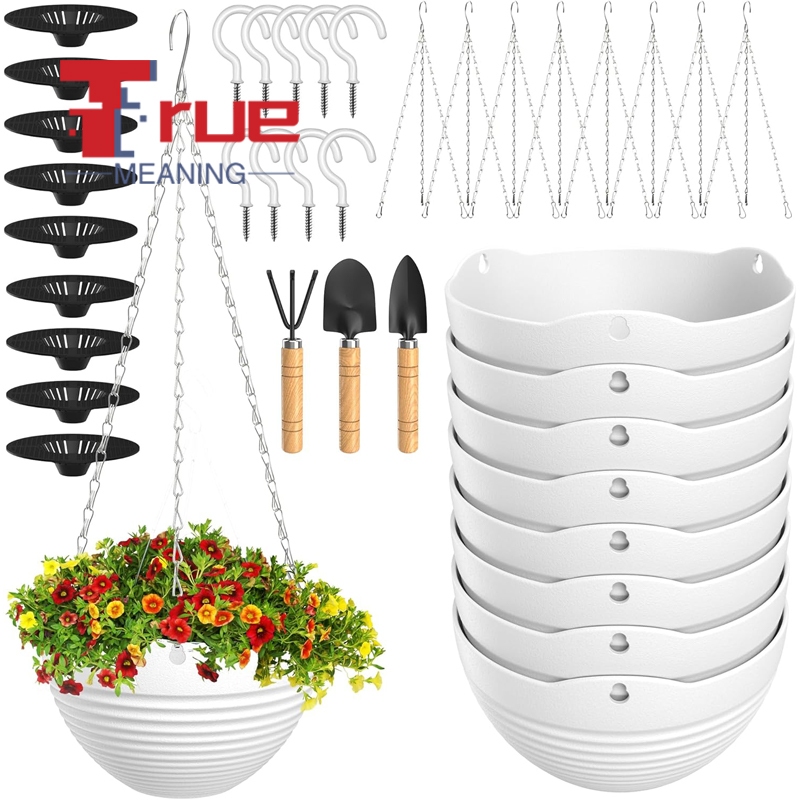 Garden Hanging Flower Pot With Drainage and Hanging Chain Hole Durable ...
