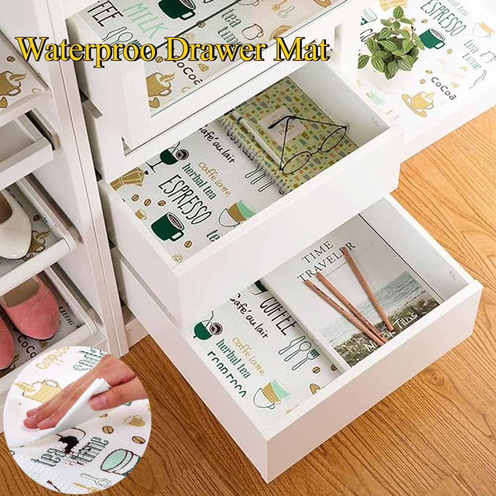 Waterproof PVC Drawer Mat Oil-resistant Washable Kitchen Cabinet Mat ...