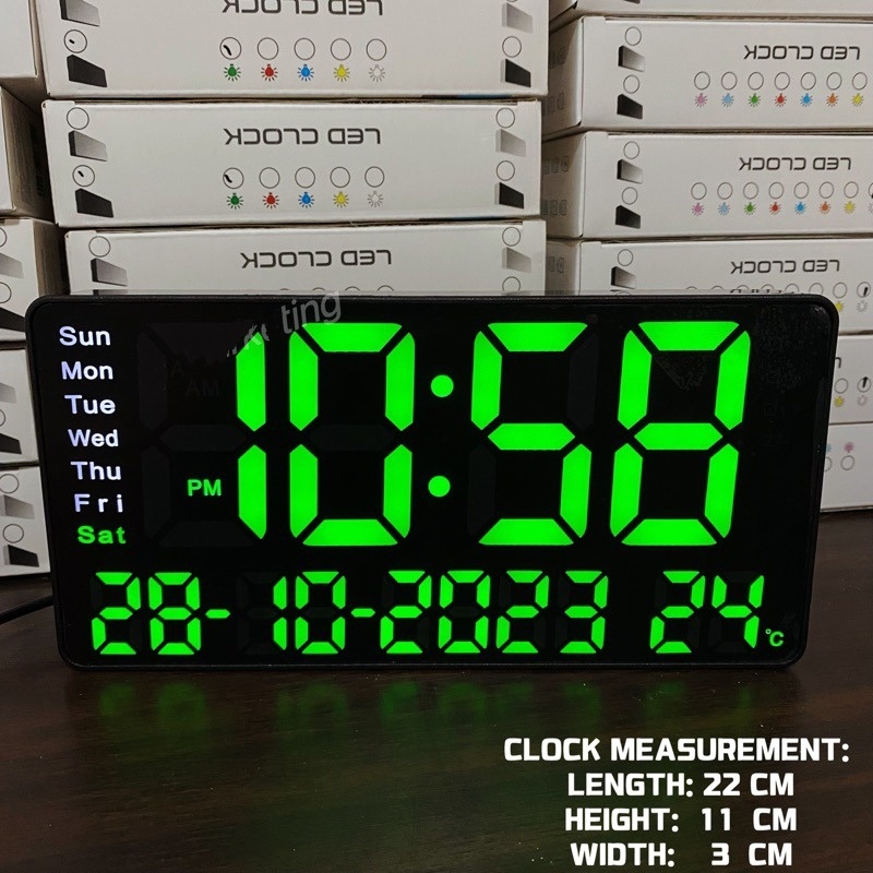 2204 Rectangular Led Digital Alarm Clock Can Wall Hang | Shopee Philippines