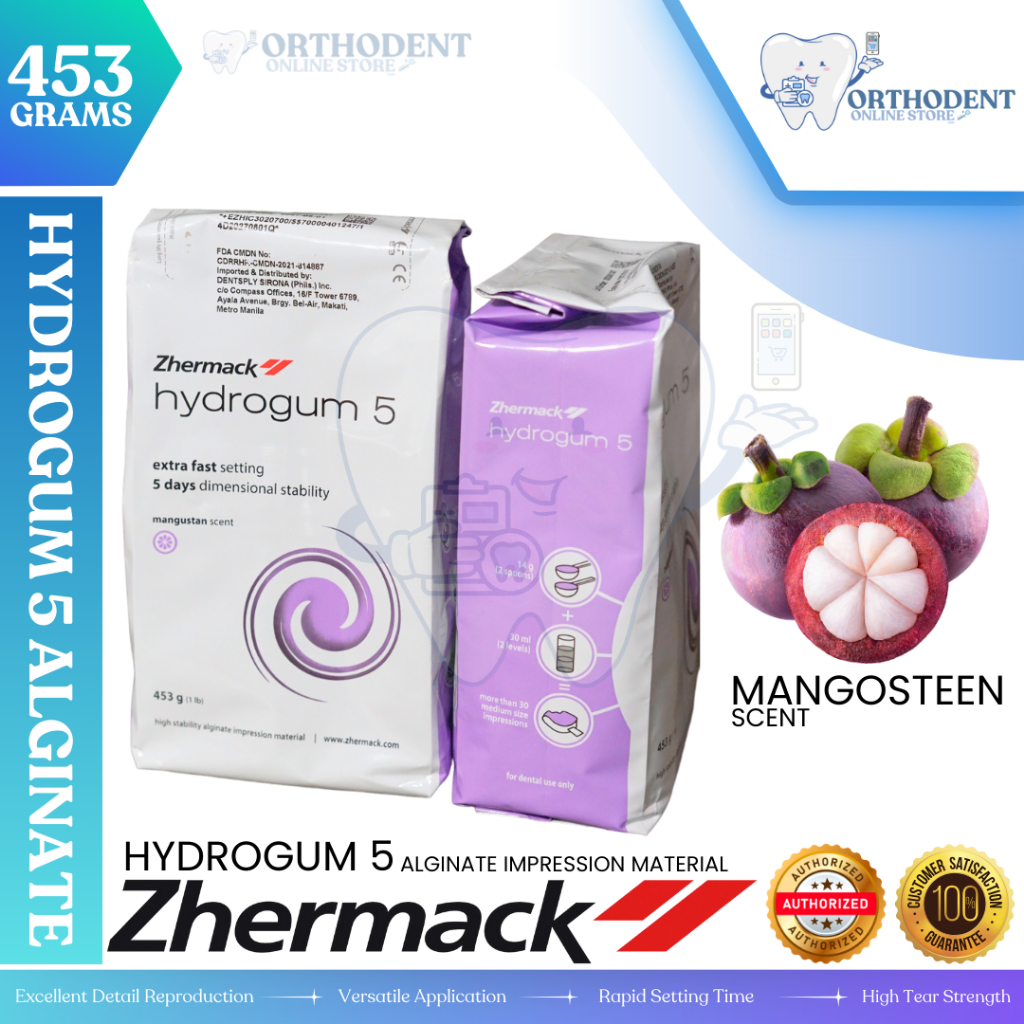 ZHERMACK Hydrogum 5 Extra Fast Dental Alginate 453g with Mangosteen ...