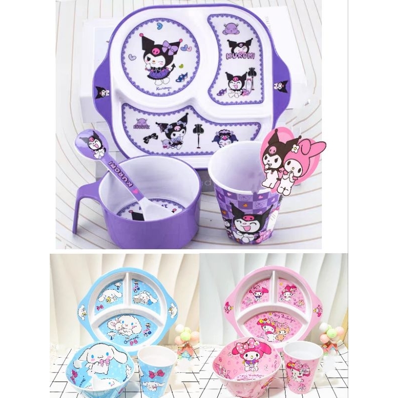 WIHan Sanrio Food Grade Rice Bowl Kuromi Tableware Set For Student Bowl ...