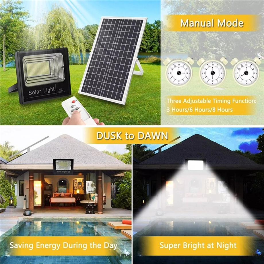 Solar Light 10000W LED 50X Bright Outdoor Solar Flood Light Street Lamp ...