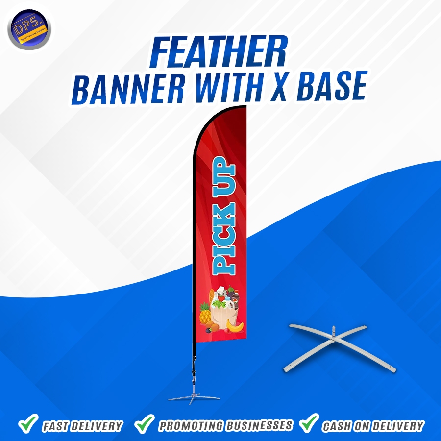 DPS Feather Wing Banner l Flag Banners l 8.5ft. Height l Pole and X ...