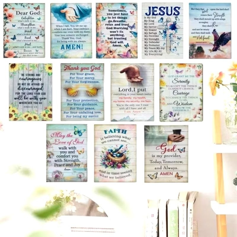 Biblical Verses Wooden Wall Decor Bible Verses Wood Board Vintage Wall ...