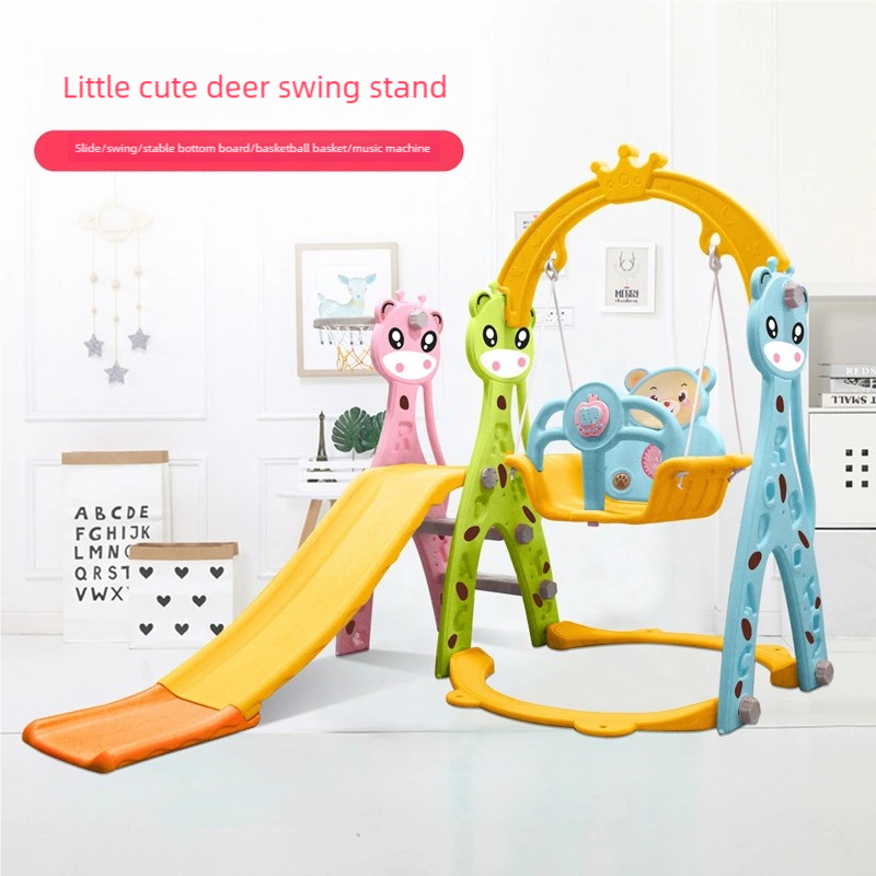 Indoor Plastic Slide Swing Set Kindergarten Colorful Slide Home Mini ...