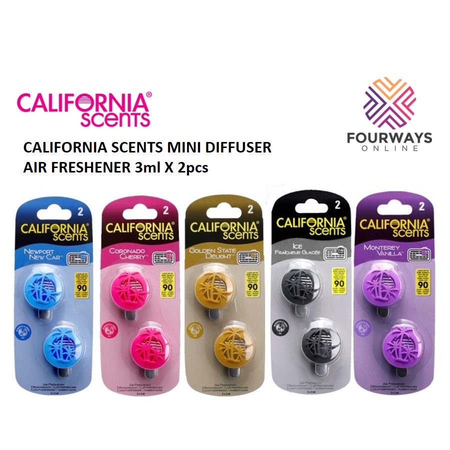 California Scents Mini Diffuser Air Freshener (3ml x 2pcs) | Shopee ...