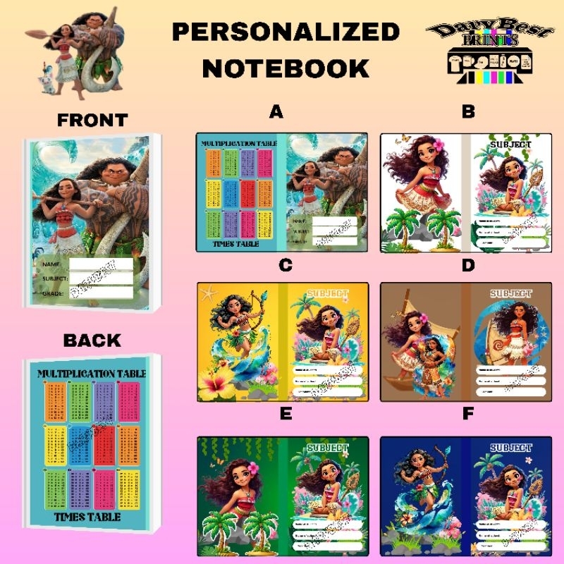 Moana notebook personalized customized notebook writing composition ...