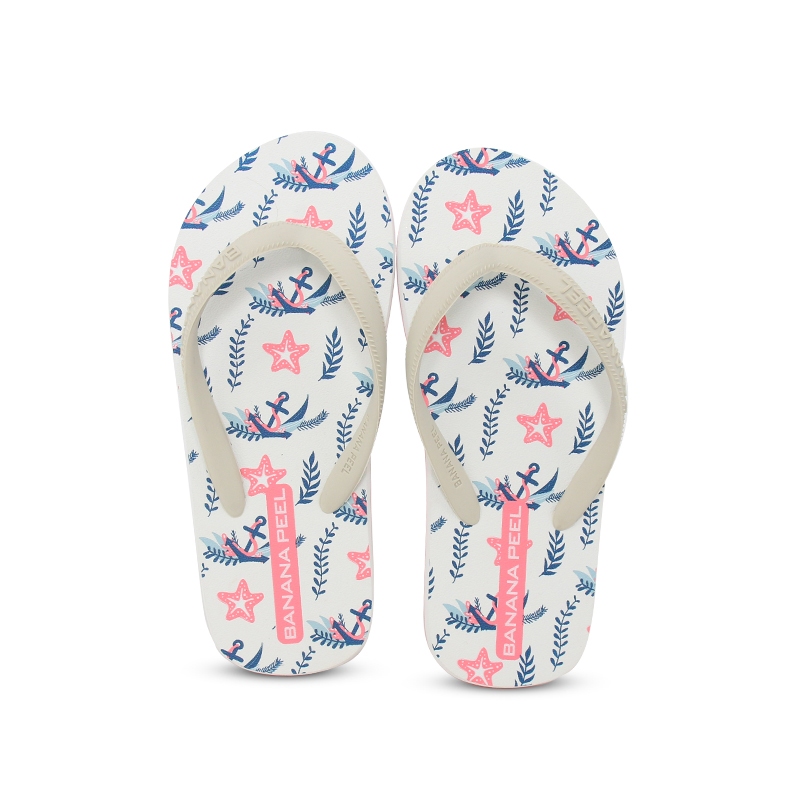 Banana Peel Flip Flops for Kids: Starfish with Anchor - White | Shopee ...
