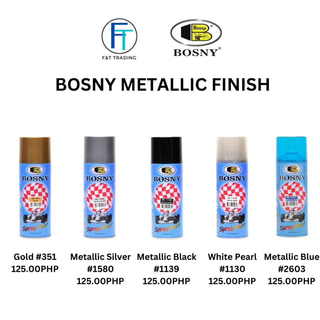 Bosny Metallic Finish Pearl Metal Spray Paint | Shopee Philippines