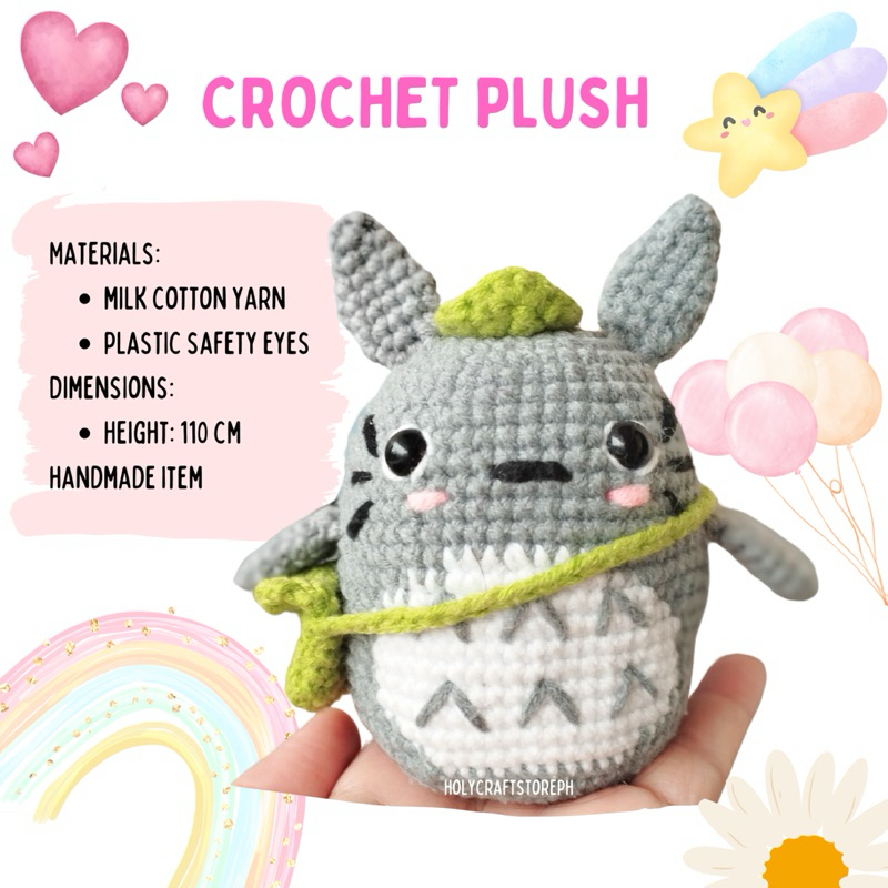 Crochet Keychain and Plushies | Totoro | No face | Handmade | Shopee ...
