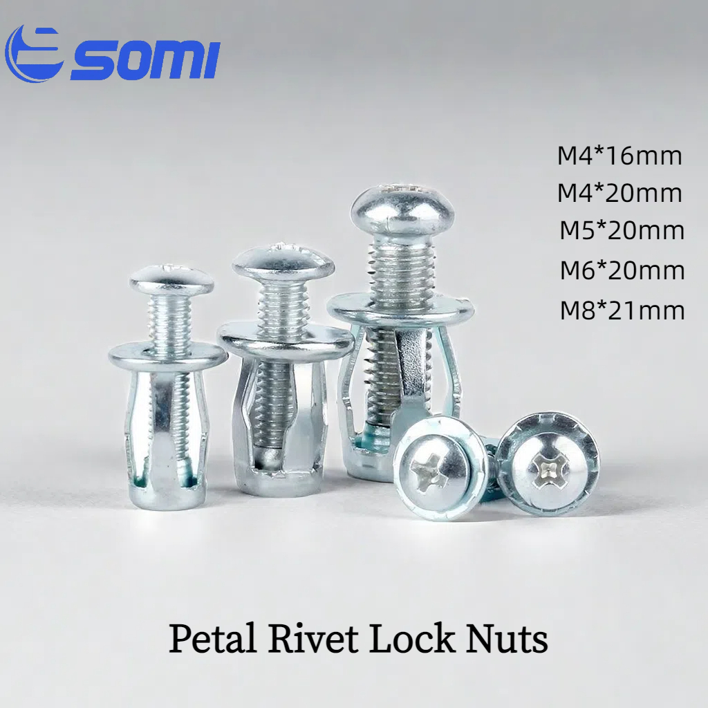 (10pcs) Petal Rivet Lock Nuts with Screw for Car License Fixed Plate ...
