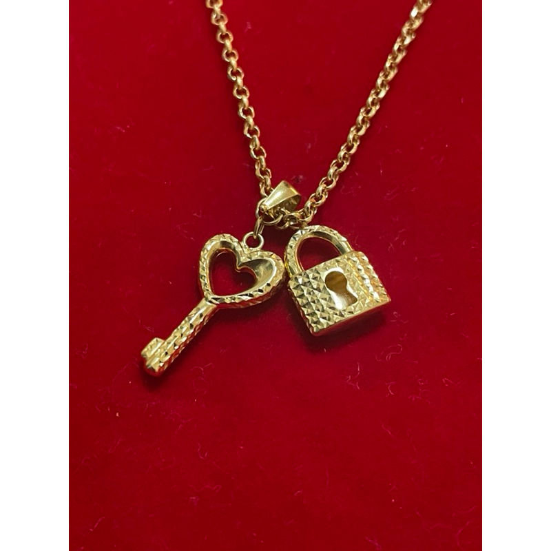 Tauco Chain 16 Inches Necklace with Diacut Lock and Key Set Design ...